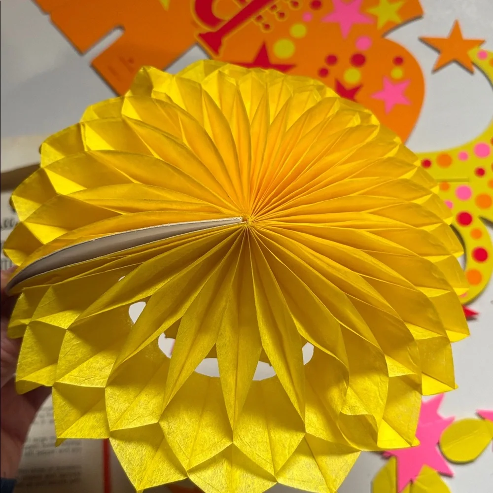 Vintage Hallmark Red and Yellow Celebrate Centerpiece 1970s Hallmark Party Decor